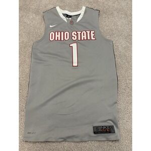 VTG Nike Dri Fit Ohio State Buckeyes Basketball Jersey Gray O-H Size Small